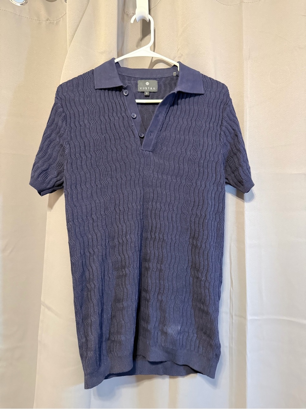 Vustra True Navy Luxe Sweater Knit Polo size small
